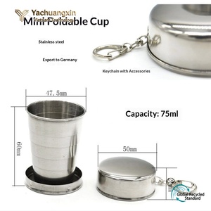 Verre à shot pliable en acier inoxydable, tasse portable pour l'extérieur, design moderne, compact, léger, bouteille d'eau, verre à vin - Product Image 6