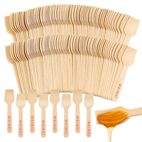 Su misura Mini legno stampato vanga Logo biodegradabile eco-friendly usa e getta cucchiaio per uso quotidiano feste per raccogliere il ghiaccio