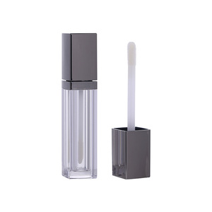 Tubo de Brillo Labial Personalizado de 5.5ml, Cuadrado, Transparente, de PETG, Envase Cosmético con Brocha - Product Image 2