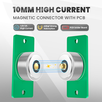 Conector Magnético N45 de 10 mm y 600 gf, Carcasa de ABS, Bola de Acero, Pin Pogo Chapado en Oro, 12 V 5 A, Soldadura PCB, Par Macho-Hembra