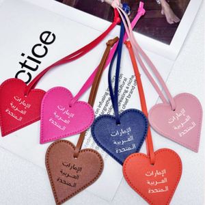 Arabic Heart-Shaped Pendant Car <b>Key</b> Chain <b>Bag</b> Charm Creative Accessory Leather Charms for Handbags Decoration - Product Image 3