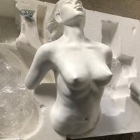 Sculpture de fée nue en bronze coulé, figurine féminine moderne, décoration murale pour la maison