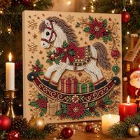 Peinture diamantée de Noël moderne et minimaliste de style européen et américain, carrée, entièrement brodée, peinte à la main, numérotée, art mural à suspendre