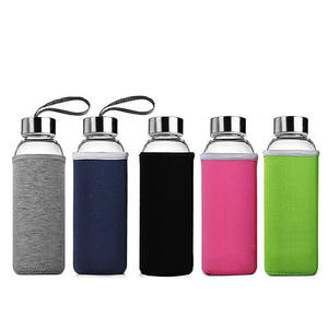 Fabricants de bouteilles d'eau en verre de haute qualité pour boissons sportives avec couvercle en tissu - Product Image 2