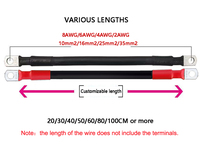 Câble de connexion souple pour batterie à brancher, en cuivre AWG01, 8/6/4/2 AWG, 10/16/25/35 mm, bornes à œillet SC M6/M8/M10, standard 2025