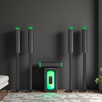 Système de Cinéma Maison avec Enceinte Subwoofer de 8 Pouces sur Pied, Barre de Son Tour sans Fil Bluetooth 5.1