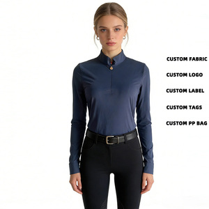 Camisa Ecuestre de Manga Larga para Mujer, Marca ARLAN, Nueva, para Competencia, con Patrón Negro, Transpirable - Product Image 2