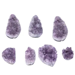 民间工艺品天然水晶石水晶紫水晶星团用于风水宝石工艺品