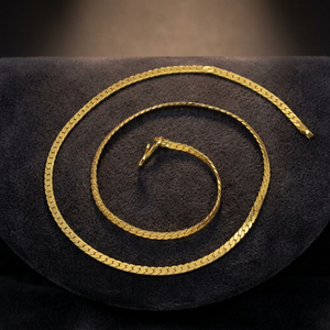 Collier en or micronisé 14K, 18K, 24K, maille chevrons ou chaîne serpent, chaînes de mode, design de chaîne moderne, chaîne style maillon serpent, vente en gros - Product Image 4