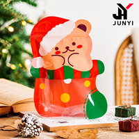 Pochette cadeau refermable à motif de dessin animé de Noël, avec poignée longue, forme spéciale, fond plat, épaissie, pour bonbons et biscuits