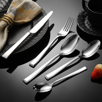 Ensemble de couverts en acier inoxydable 304, épais et poli, couteau, fourchette et cuillère pour la maison, le restaurant, les banquets de mariage et les dîners
