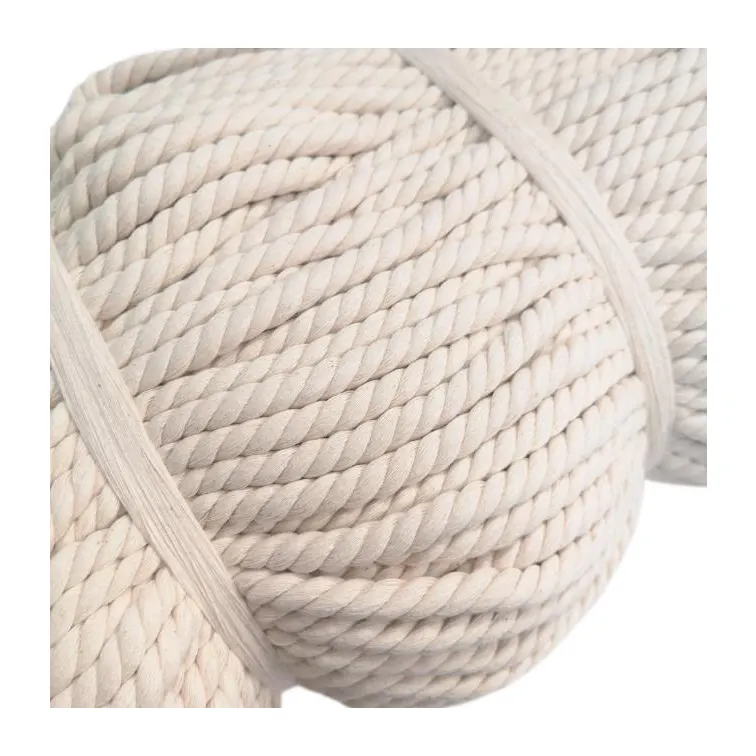 Großhandel Custom Cotton Rope 100% natürliche Baumwolle 3MM Weiß Beige Geflochtenes Seil Lace Rope Für Wand dekoration