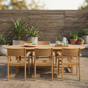 Chaises de jardin en teck d'extérieur, sièges en bois pour patio, fauteuils à dossier à lattes pour villa, hôtel, terrasse - Product Image 1
