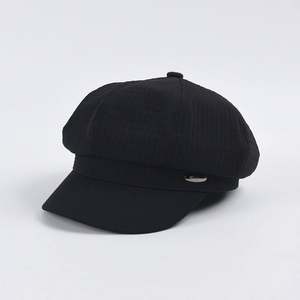 Gorra de boina a cuadros de 8 paneles para primavera/verano, estilo Newsboy, color liso, para mujer, ideal para moda y uso casual. - Product Image 2