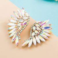 Boucles d'oreilles tendance 2022 Style industrie lourde Style bohème Style exagéré ailes couleur strass boucles d'oreilles pour femmes