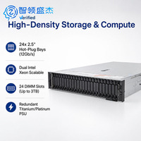 Server Penyimpanan File R740xd NAS Penyimpanan Jaringan Campuran SSD dan HDD Server Rak 2U Cocok untuk Berbagi Data Kantor