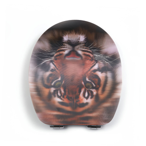 Oem coloured Tiger 1 Piece gỗ trang trí thuôn dài gia đình vệ sinh nhà vệ sinh CHẬU VỆ SINH chỗ ngồi <span class=keywords><strong>WC</strong></span> phổ <span class=keywords><strong>WC</strong></span> nắp cho trẻ em phòng tắm - Product Image 3