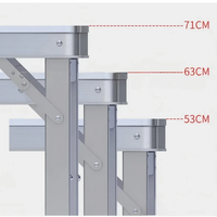 Mesa Plegable de Aluminio con Altura Ajustable y Asa de Transporte para Picnic al Aire Libre, Camping y Mesa Plegable Portátil Tipo Maleta