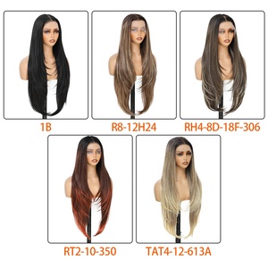 Parrucche in Fibra Sintetica da 30 Pollici per Donne, Lunghe Stratificate Marroni Bionde Rosse, con Frontale in Pizzo 13x4, Baby Hair, Moda, Onde Naturali, Resistenti al Calore - Product Image 6