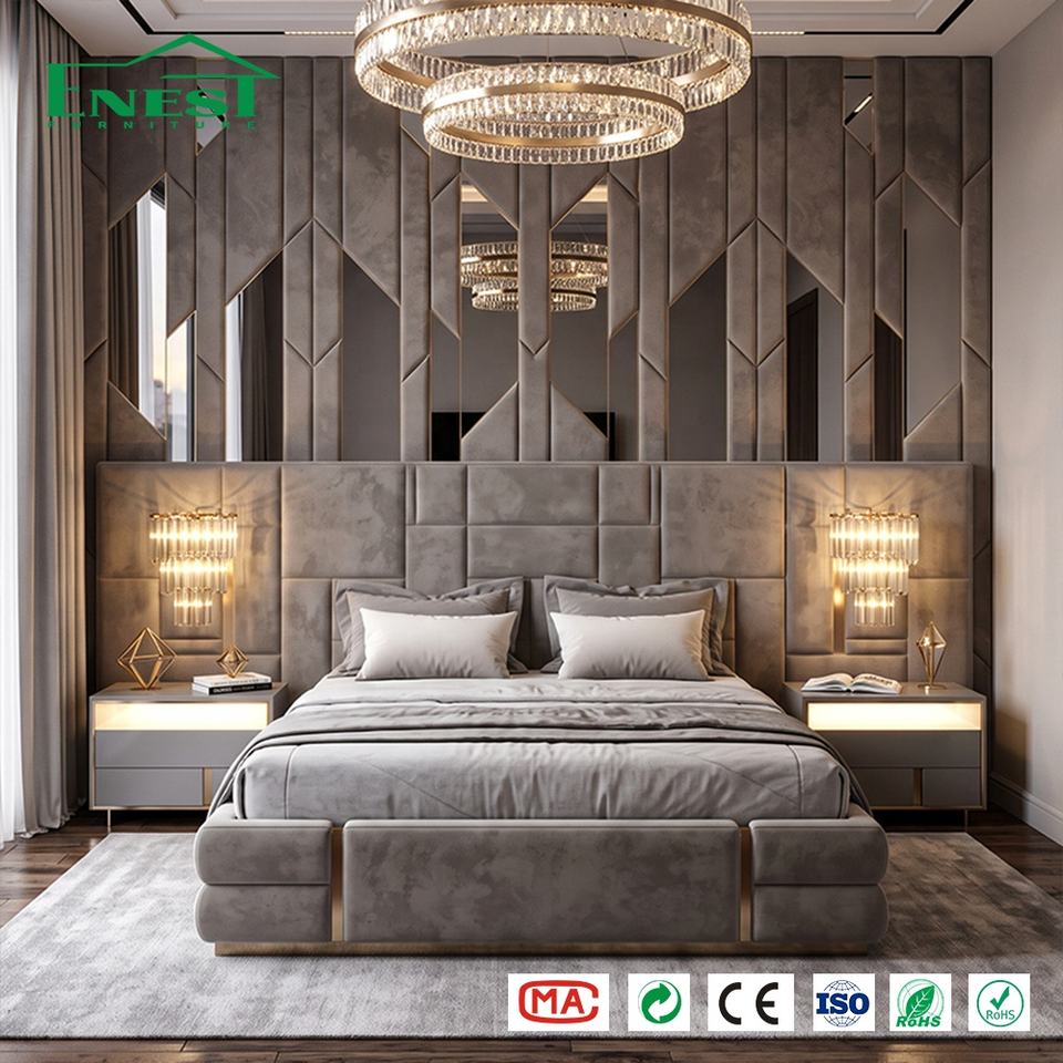 Solution Time Frame Modern Luxury King Size Velvet Wall Bed Custom Whole House Solution One ...