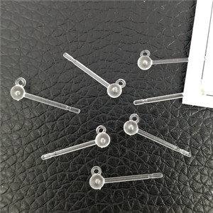 Transparent Resin Earrings With <b>Beaded</b> Pins Ear <b>Needles</b> For DIY Jewelry Making 8mm Size Plastic Material Anno Jewelry - Product Image 1