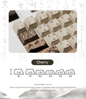 Mountain Seclusion Keycap Set for AKKO 140-Key PBT Original MOA Dye-sub Keycaps Premium 5-sided Dye Sub Technology Non-1u Keys