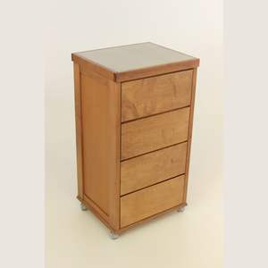 Carrito con Cajones de Madera de Haya Sólida de Alto Rendimiento MASLEGNO, con Superficie de Cerámica y Ruedas de Plástico, para Habitaciones Clásicas y Modernas - Product Image 1