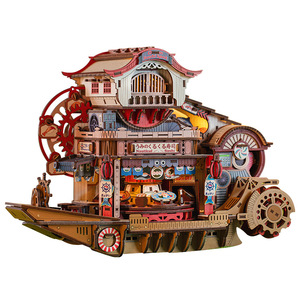โมเดลจิ๋วซูชิเรือเดินสมุทร Jiate รุ่น MX006 ของเล่นประกอบเอง ขนาด 1:18 ฉากสถาปัตยกรรมไม้ - Product Image 1