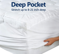 Surmatelas matelassé en peluche douce AOSEN, extra épais, garnissage en polyester alternatif au duvet, avec poche profonde de 8 à 21 pouces