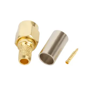 High Quality Full Brass RF Coaxial Straight SMA-J-3 Male Crimp Connector For SYV50-3/RG58/3D-FB/LMR200 Cable