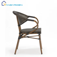 Ensemble de chaises de jardin commerciales d'extérieur en Teslin, cadre en aluminium de haute qualité, empilables, supportant la personnalisation en gros