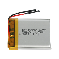 Baterai Lithium Polymer Isi Ulang Ukuran Khusus 3.7V 500mAh 482835 602045 602535 untuk Headset Bluetooth dan Smart Watch