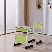 Tables et chaises d'école modernes en bois en gros, mobilier de salle de classe, bureau et chaise scolaire double pour lycée, usage commercial, fabriqué en Chine