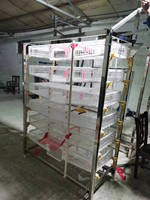 Cage d'élevage de cailles en plastique durable, anti-corrosion, peu encombrante, pour la ponte des œufs de cailles en élevage avicole HJ-QC400B