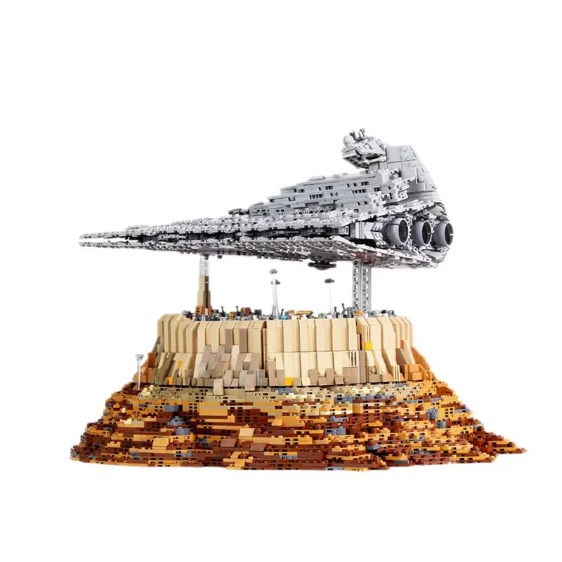 Cetak King 21007 Star Plan The Empire Over Jedha City Destroyer Cruise Super UCS Imperial mainan pesawat ruang angkasa blok bangunan untuk dewasa