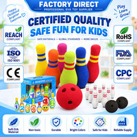 Jeu de bowling écologique pour enfants, garçons et filles, avec quilles en mousse souple, pour une interaction parent-enfant, à l'intérieur et à l'extérieur, pour les fêtes de famille