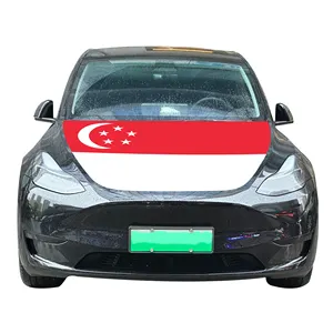 סיטונאי 120x150 ס""מ כיסויי מכסה מנוע לרכב סינגפור דגל כיסוי מכסה מנוע לרכב עמיד בפני שחיקה ועמיד במחיר סביר