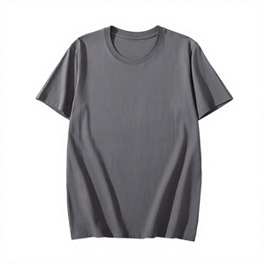 T-shirt en coton pour homme, coupe classique, col rond, manches courtes, couleur unie, décontracté, respirant, jersey tricoté, design uni - Product Image 1