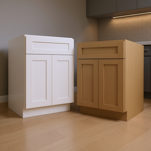 Armoires en chêne blanc B24-B30, livraison gratuite, armoires de cuisine blanches style Shaker, prêtes à assembler, armoires RTA pour cuisine - Product Image 2