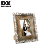 Bingkai Foto Kayu Rustic Motif Bunga DX Designs 4x6 5x7 8x10 Inch, Bingkai Foto Vintage Distressed untuk Dekorasi Pernikahan dan Rumah