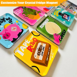 Aimants de réfrigérateur promotionnels DIY en acrylique carrés décoratifs avec support adhésif pour armoires de classe - Product Image 3