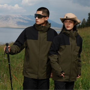 Nouveau 3-en-1 détachable <span class=keywords><strong>2</strong></span> pièces pour hommes et femmes vêtements d'assaut d'extérieur imperméable coupe-vent chaud fermeture éclair taille XL à capuche - Product Image 1