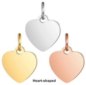 Pendentif en forme de cœur en acier inoxydable poli, style cœur vierge, personnalisable par gravure, vente en gros à prix abordable - Product Image 1