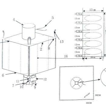 Baffle FIBC Bags 105*105*120 cm Capacity Load 1000kg for Water Bag Transportation