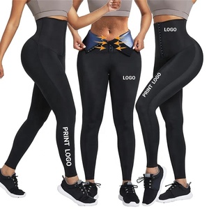 Factory Custom Logo High Waist Neoprene Sauna Pants Women Fitness Lose Weight Tummy Control Waist Trainer Corset Leggings