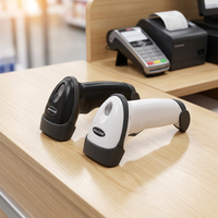 MJ2818 Lector de Códigos QR 1D 2D Portátil, Escáner de Códigos de Barras USB con Cable para Supermercados y Almacenes
