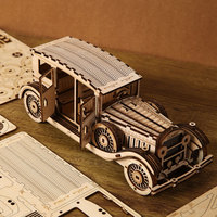 Puzzle 3D en bois en gros, modèle de voiture classique vintage, puzzles 3D en bois DIY pour adultes, kit d'assemblage d'automobile rétro