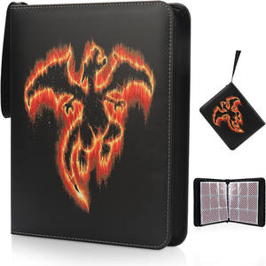 Design personnalisé 4 Pocket pok e mon PU Zipper Flip Book Game Card Storage Book 4 & 9 Pocket Business Card Holder with Sleeves - Product Image 6