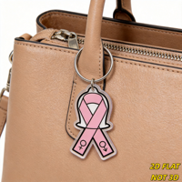 Porte-clés en acrylique Ruban Rose de Sensibilisation, Design Symbole de Genre, Accessoire de Soutien pour les Communautés de Défense de la Santé et de Solidarité