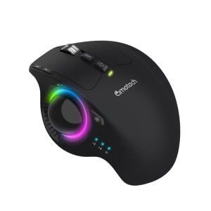 Không dây trackball chuột dễ dàng điều khiển ngón tay cái Ergonomic thoải mái thiết kế có thể sạc lại RGB ánh sáng - Product Image 2